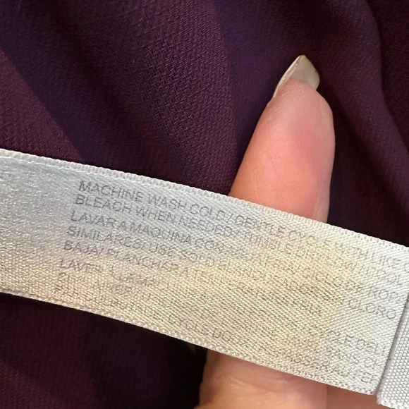 Eloquii Violet Purple Long Sleeve Tie Neck Ruffle Cocktail Dress Plus Size 18 - Picture 10 of 11